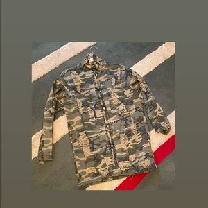 Army Fatigue Distressed Jacket Size S by Vibrant MIU